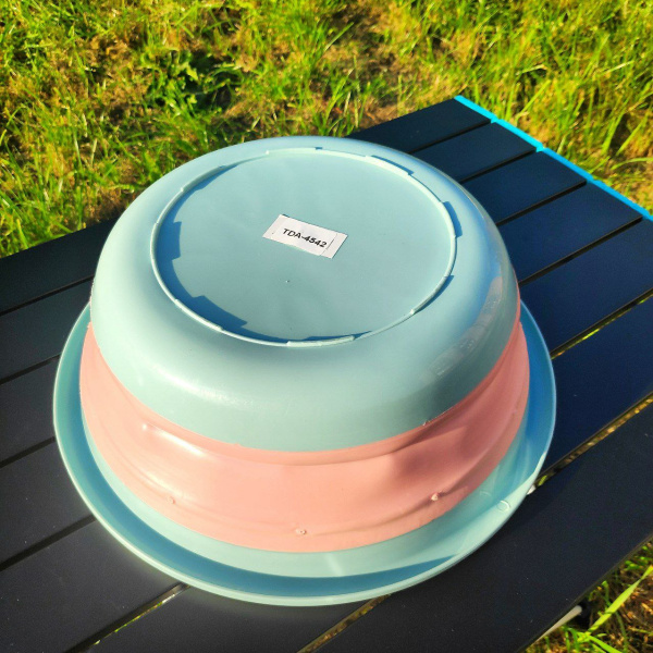 Тарелка силиконовая складная 25х16х10 см. / Миска туристическая круглая